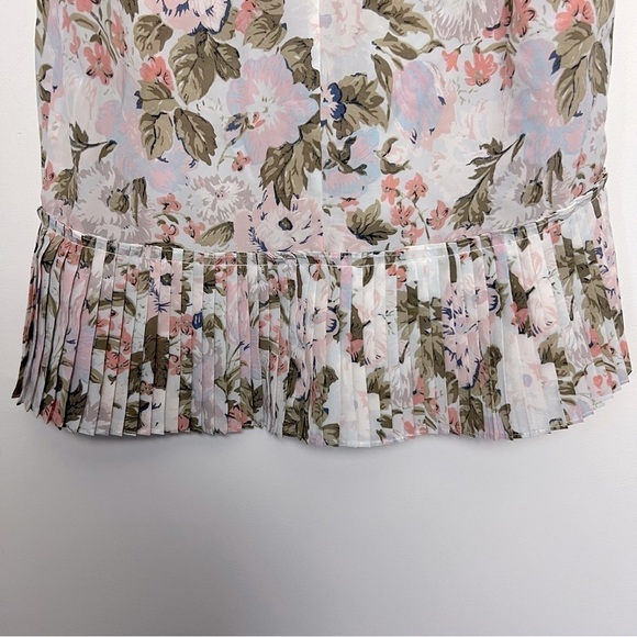 REBECCA TAYLOR Penelope Multicolor Floral Feminine Silk Top Romantic Summer - Picture 13 of 14